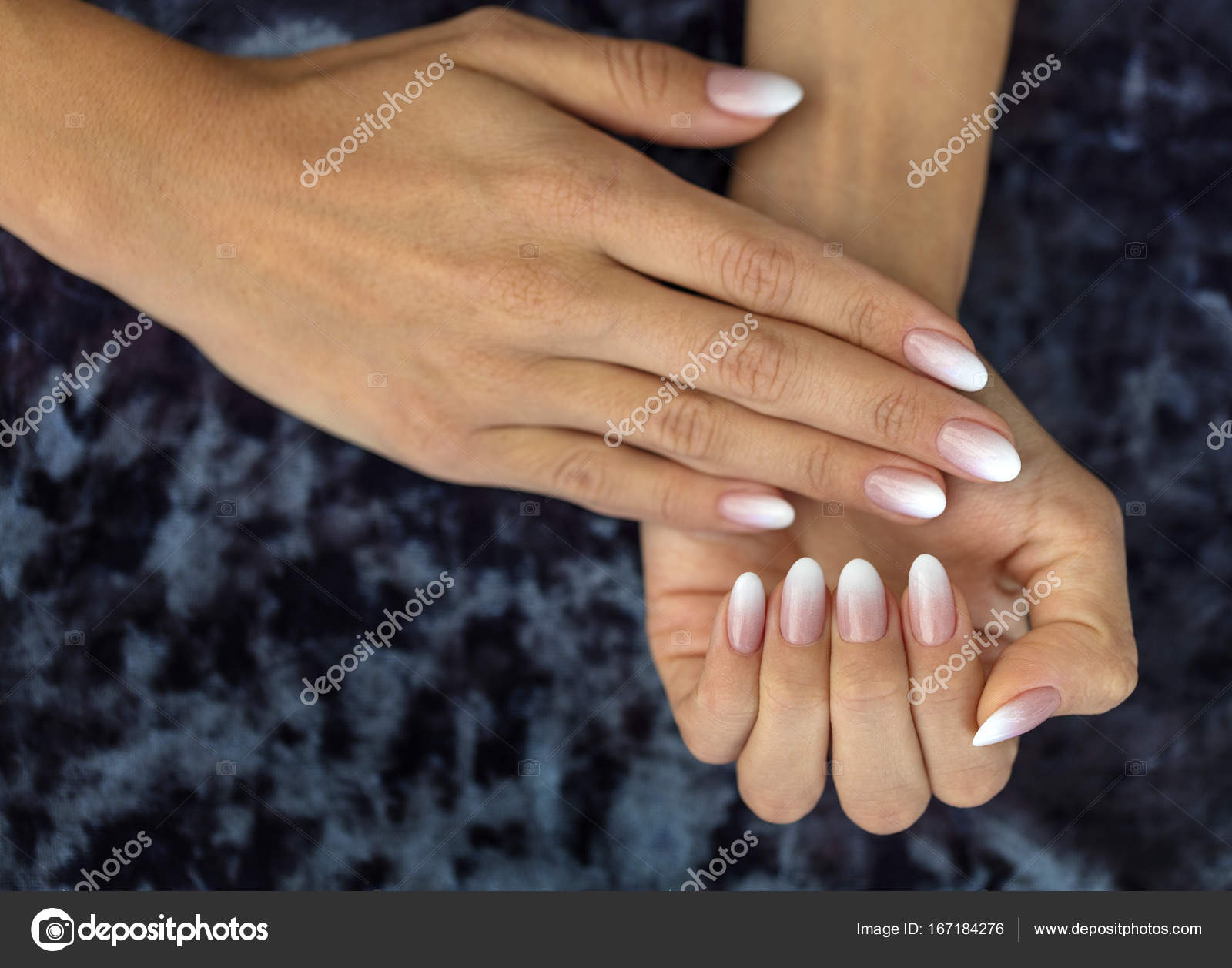 Peach And White Nails Manicure Design French Ombre Peach And White Stock Photo C Photosergii Gmail Com 167184276