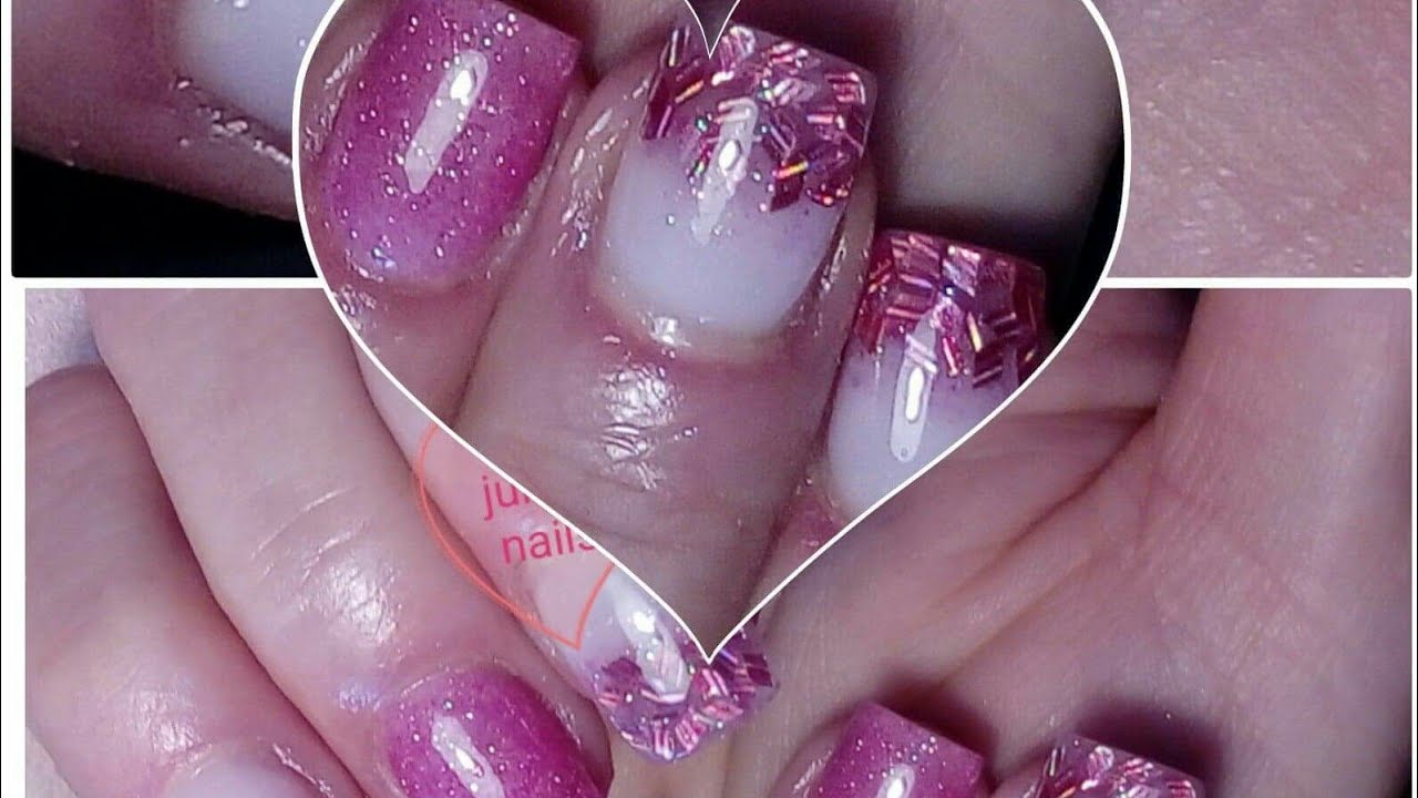 Pink Glitters Gel Nails Ruzove Gelove Nehty Youtube