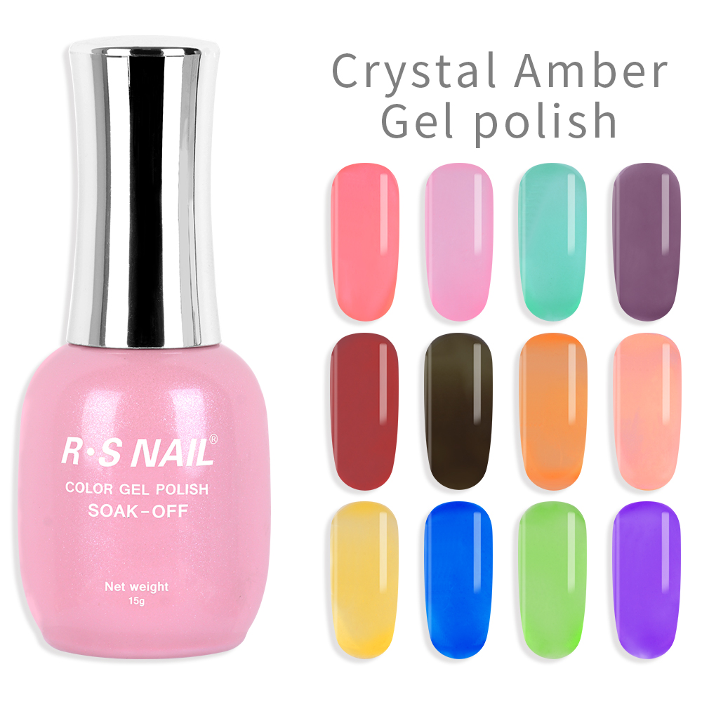 Rs Nail Gel Polish Crystal Amber Uv Gel Nail Varnish Jelly Gellak Esmaltes Permanentes Professional Nail Art 15ml Nail Gel Aliexpress