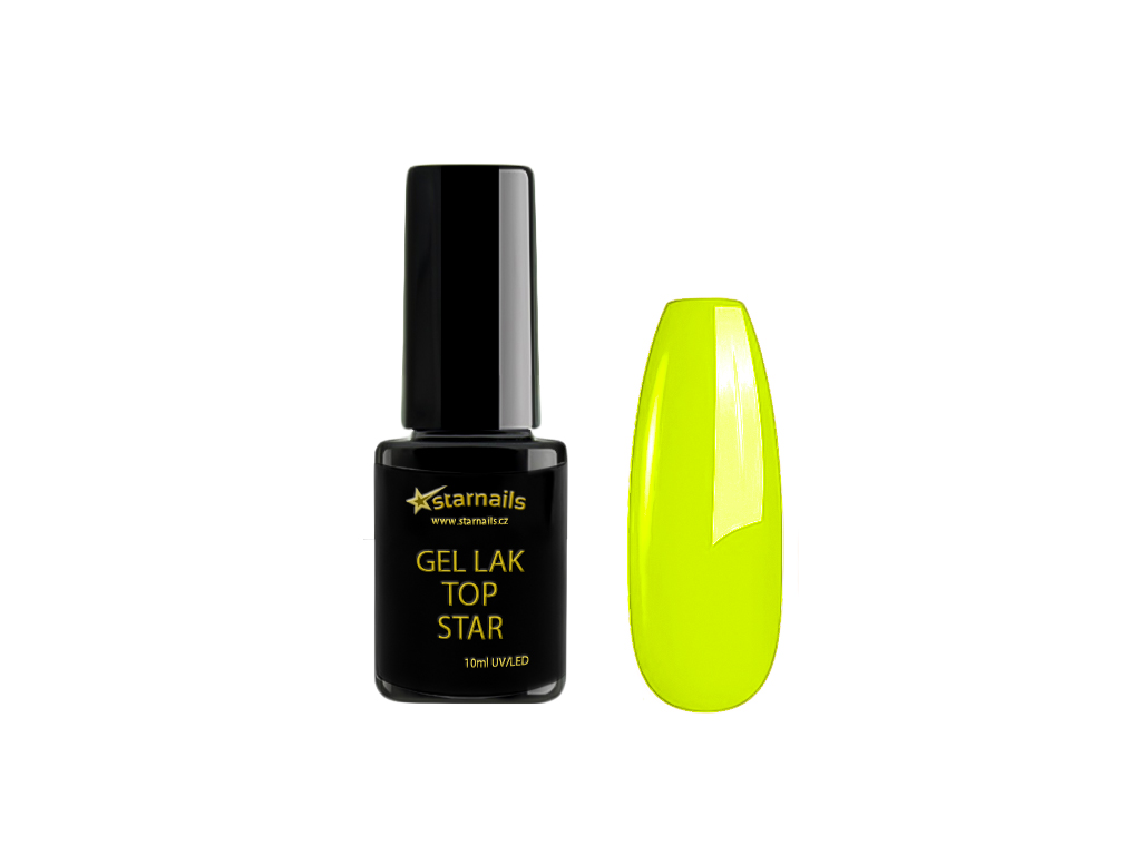 Gel Lak Top Star Neon Lime Neonovy Zluty Gellak