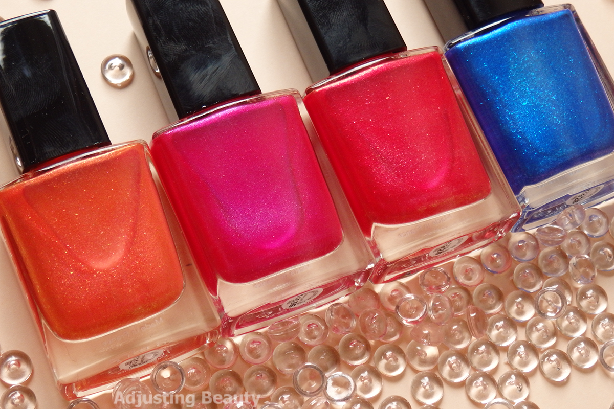 Review Avon Magic Effects Neon Nail Polishes Striking Pink Red Shock Orange Blaze Electric Blue Adjusting Beauty