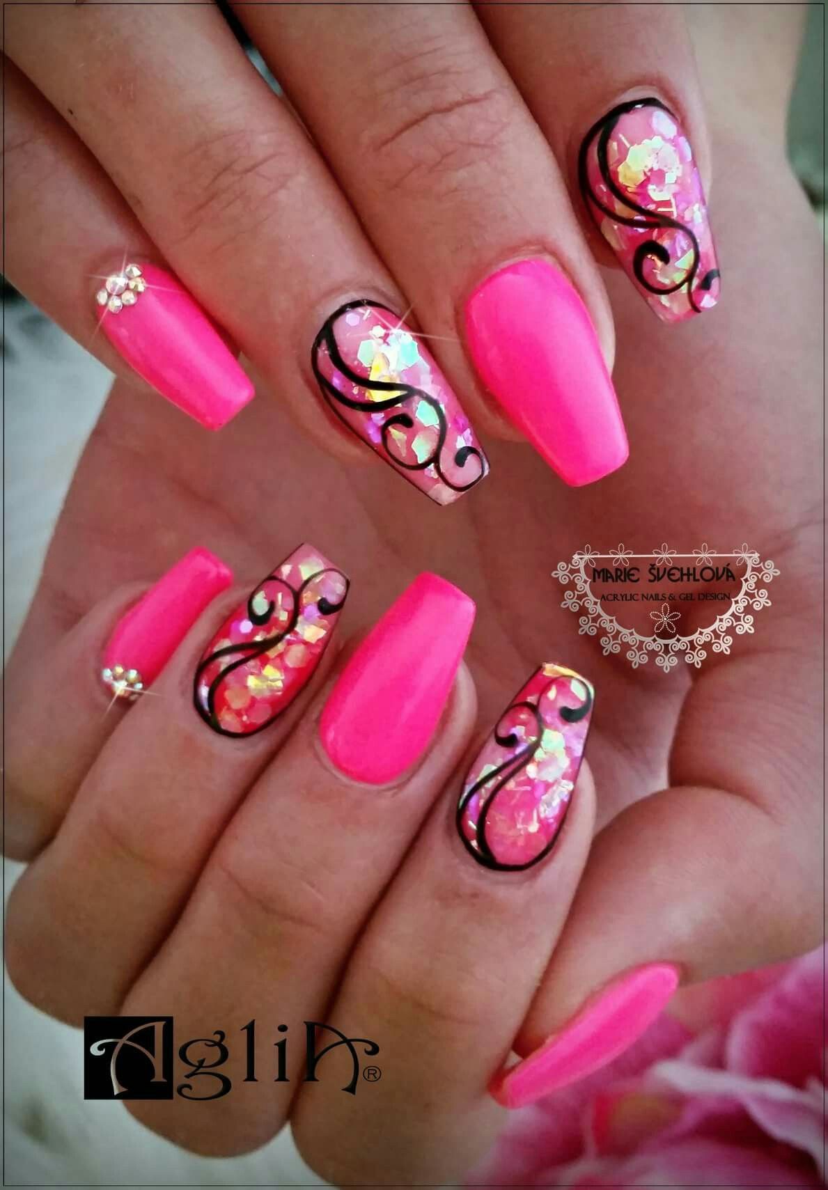 We Pink Tutti Frutti Gel Neon Pink Pigment Smichany S Clear Acrylic Powder Glitry Modelaz Clear Acrylic Powder Lesk Work Nails Pink Nails Nails