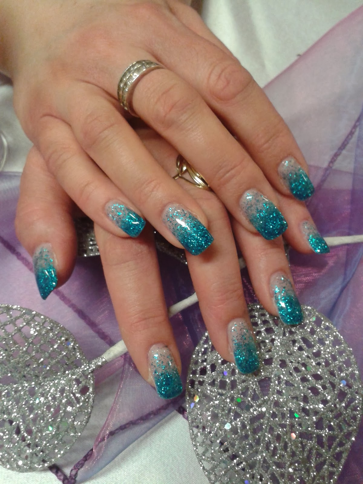 Turquoise Gel Nails Angelina Beauty Blogger