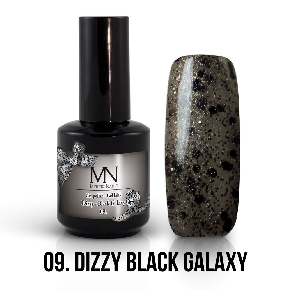 Gel Polish Dizzy No 09 Dizzy Black Galaxy 12 Ml Gel Lak Dizzy Kolekcija 12 Ml Mystic Nails Serbia