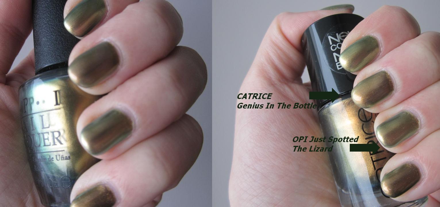 Opi Just Spotted The Lizard Vs Catrice Genius In The Bottle Lunar Perception