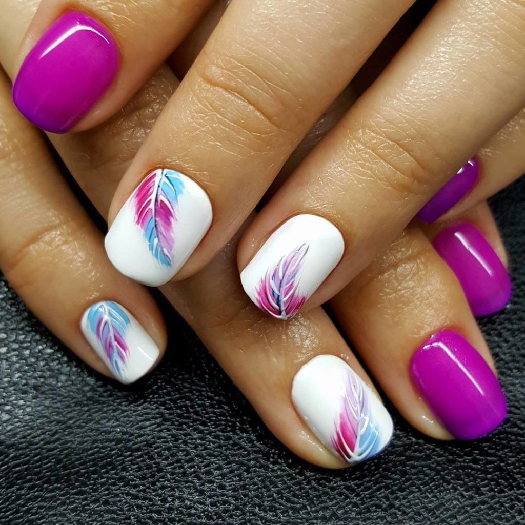 Gorgeous 45 Top Trending Nail Art 2019 Http 101outfit Com Index Php 2019 01 15 45 Top Trending Nail Art 2019 Feather Nails Feather Nail Art Cute Nail Art