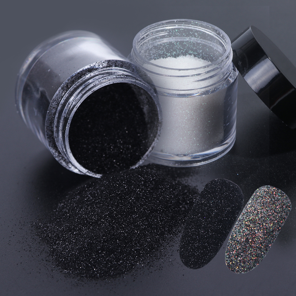 Full Beauty Holographic Nail Powder Sugar Glitter Dipping Powder Nail Chrome Pigment Gel Polish Sparkly White Black Dust Chmn Aliexpress
