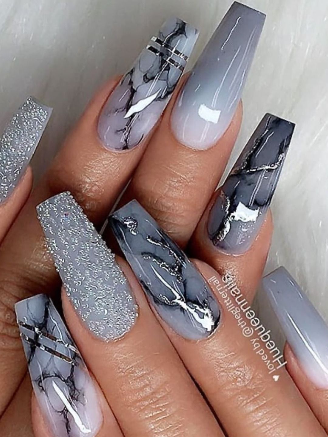The Best Gray Nail Art Design Ideas Swag Nails Best Acrylic Nails Coffin Nails Long