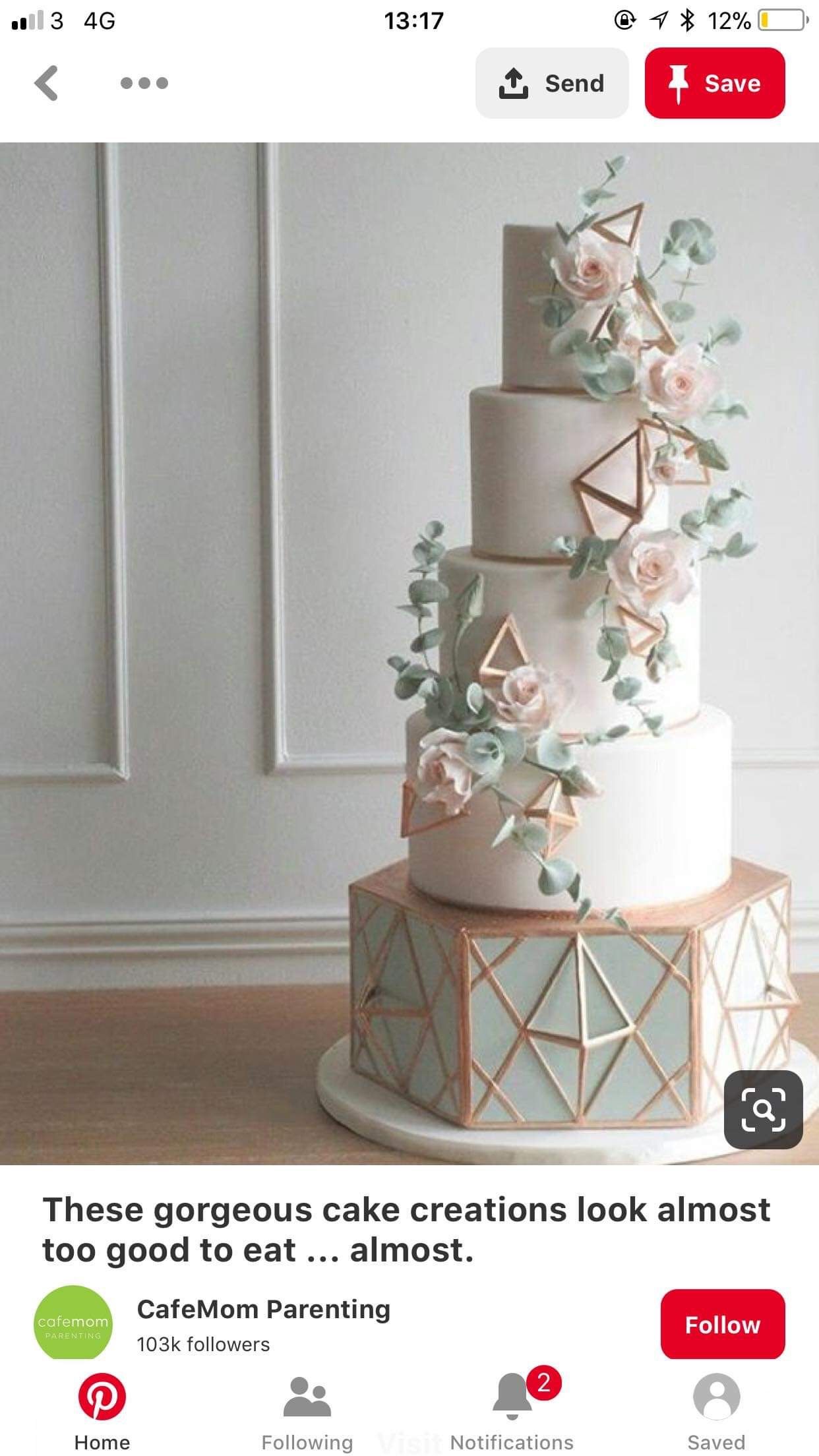Pin By Michaela Valova On Wedding Ideas In 2020 Geometric Wedding Cakes Wedding Cakes Blue Wedding Cakes