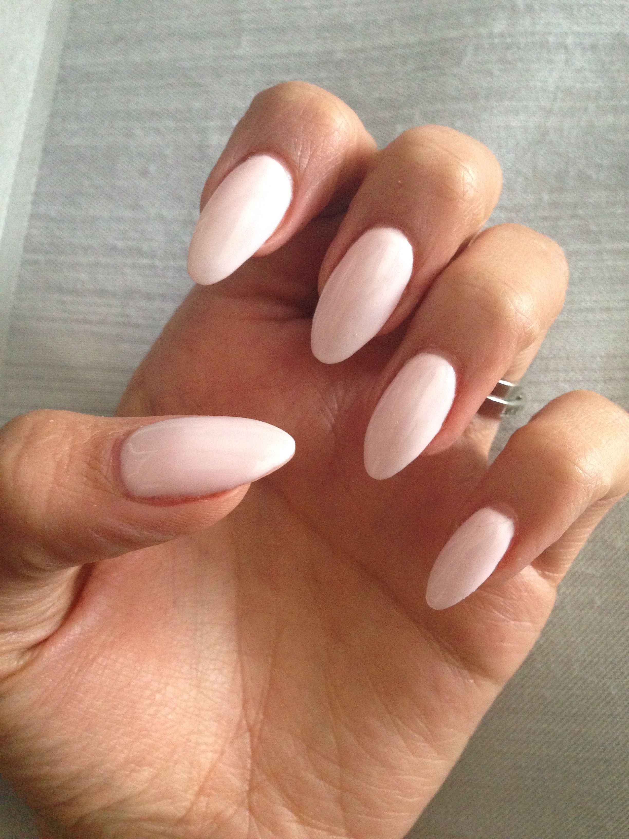 Almond Gel Nails With Baby Pink Gel Polish Almond Gel Nails Trendy Nails Gel Nails