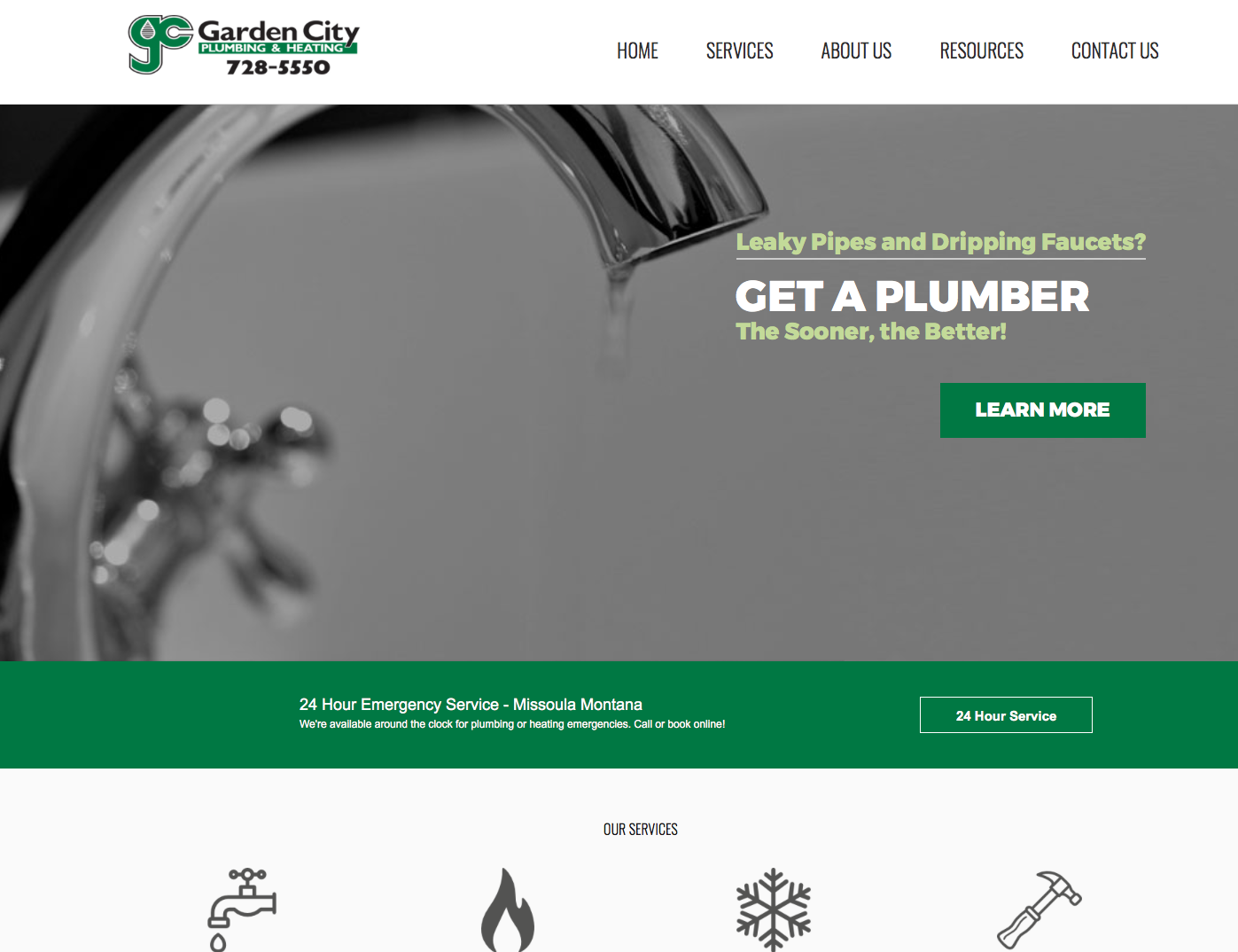 Missoula Montana Website Design Launch Garden City Plumbing Heating