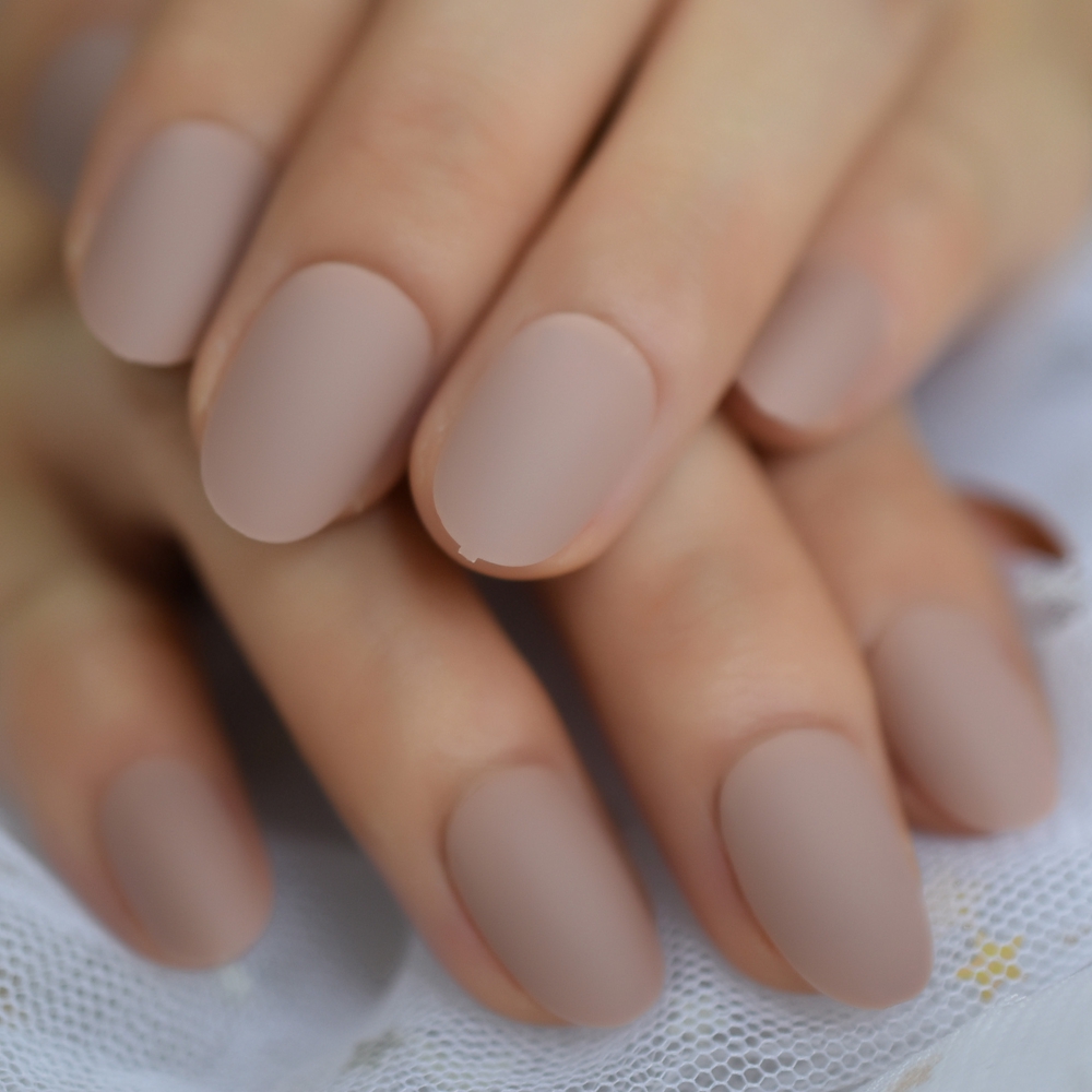 Eraser Matte Short Nail Art Tips Nude Brown Frosted Oval Shape Acrylic Artificial Tip Press On Manicure Buy At The Price Of 1 49 In Aliexpress Com Imall Com
