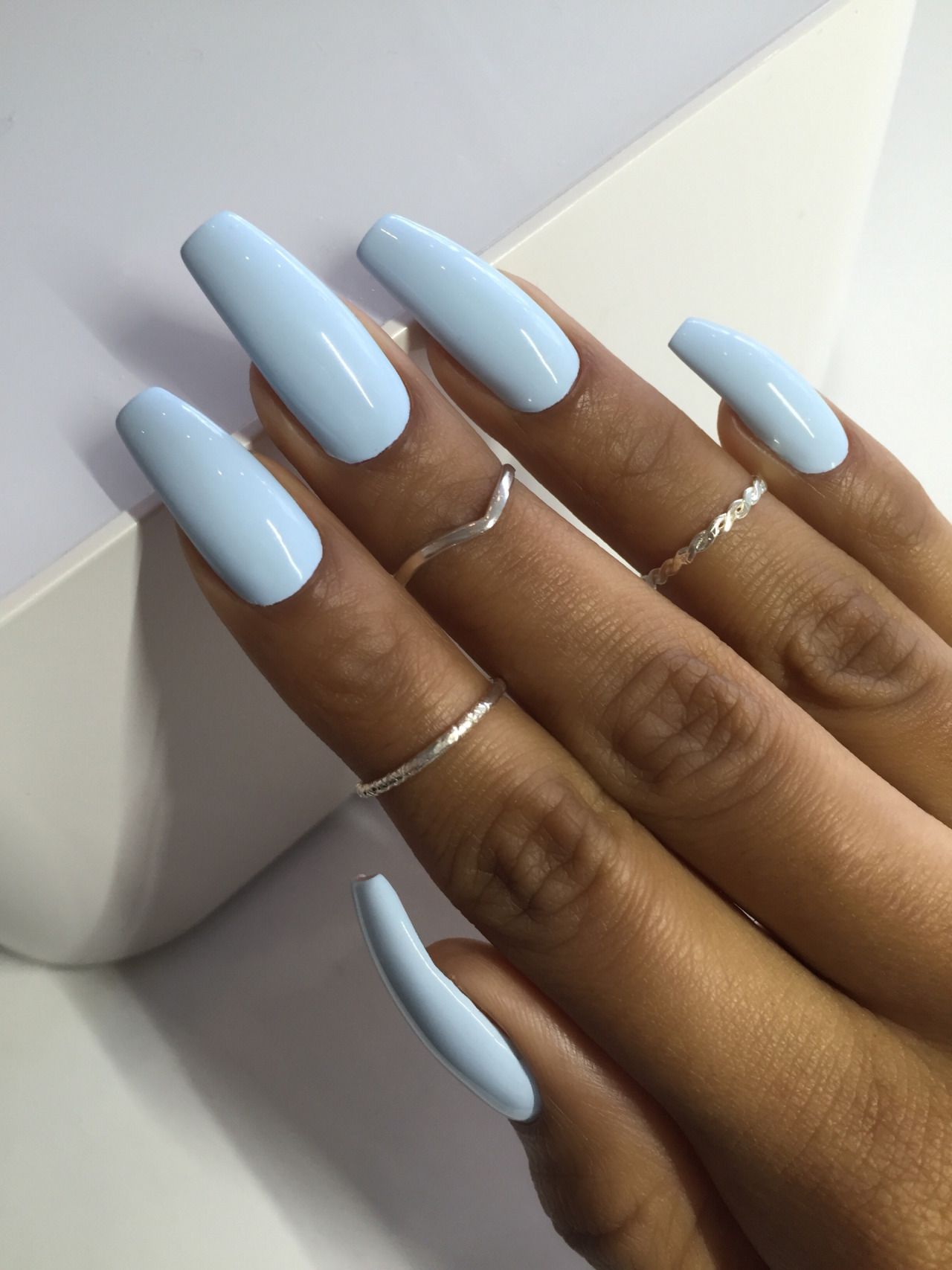 Light Blue Nails Gelove Nehty Design Nehtu A Nehty