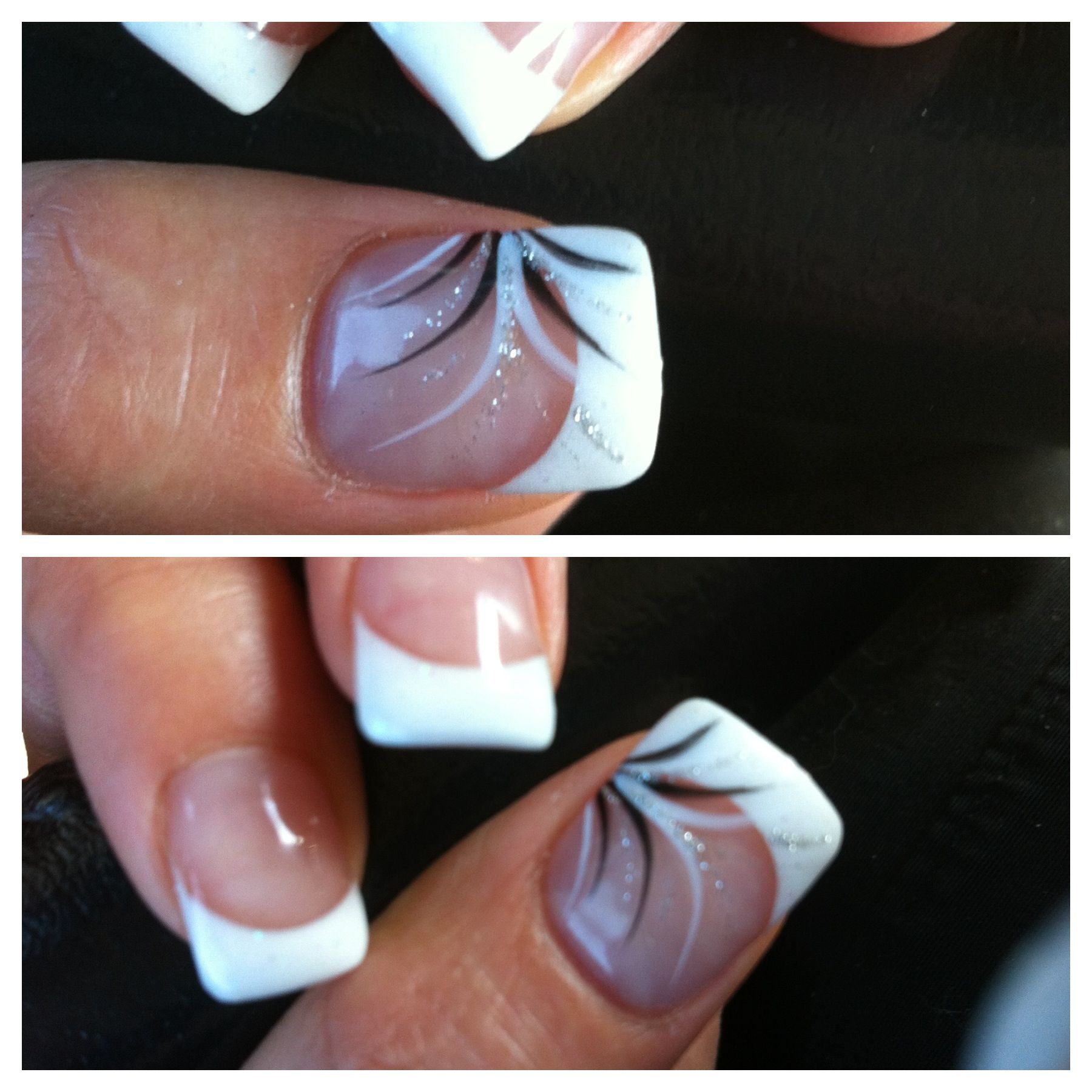 Powered Gel Nails With Thumbnail Design Gelove Nehty A Nehty
