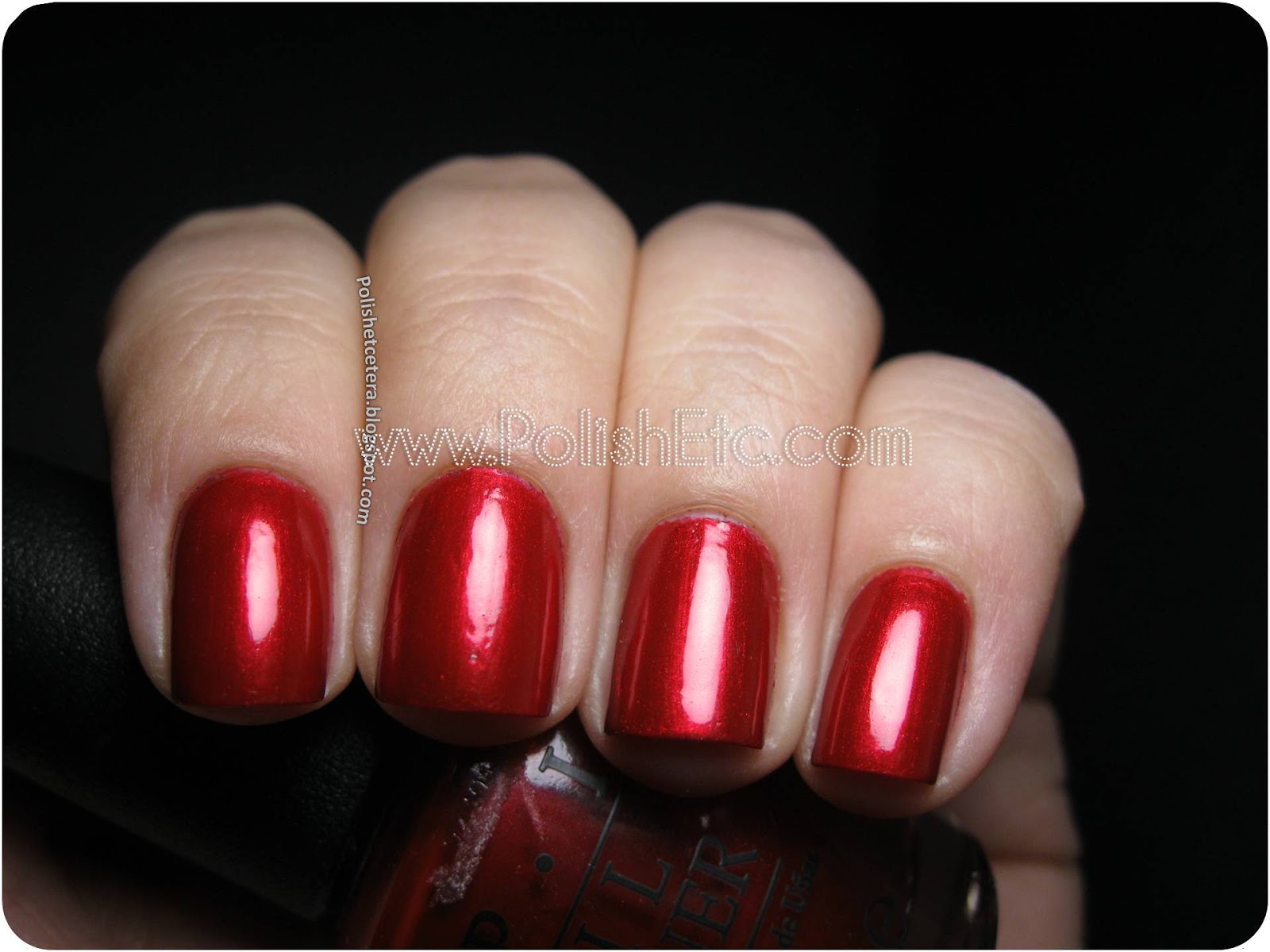 Opi Danke Shiny Red And A Comparison Polish Etc