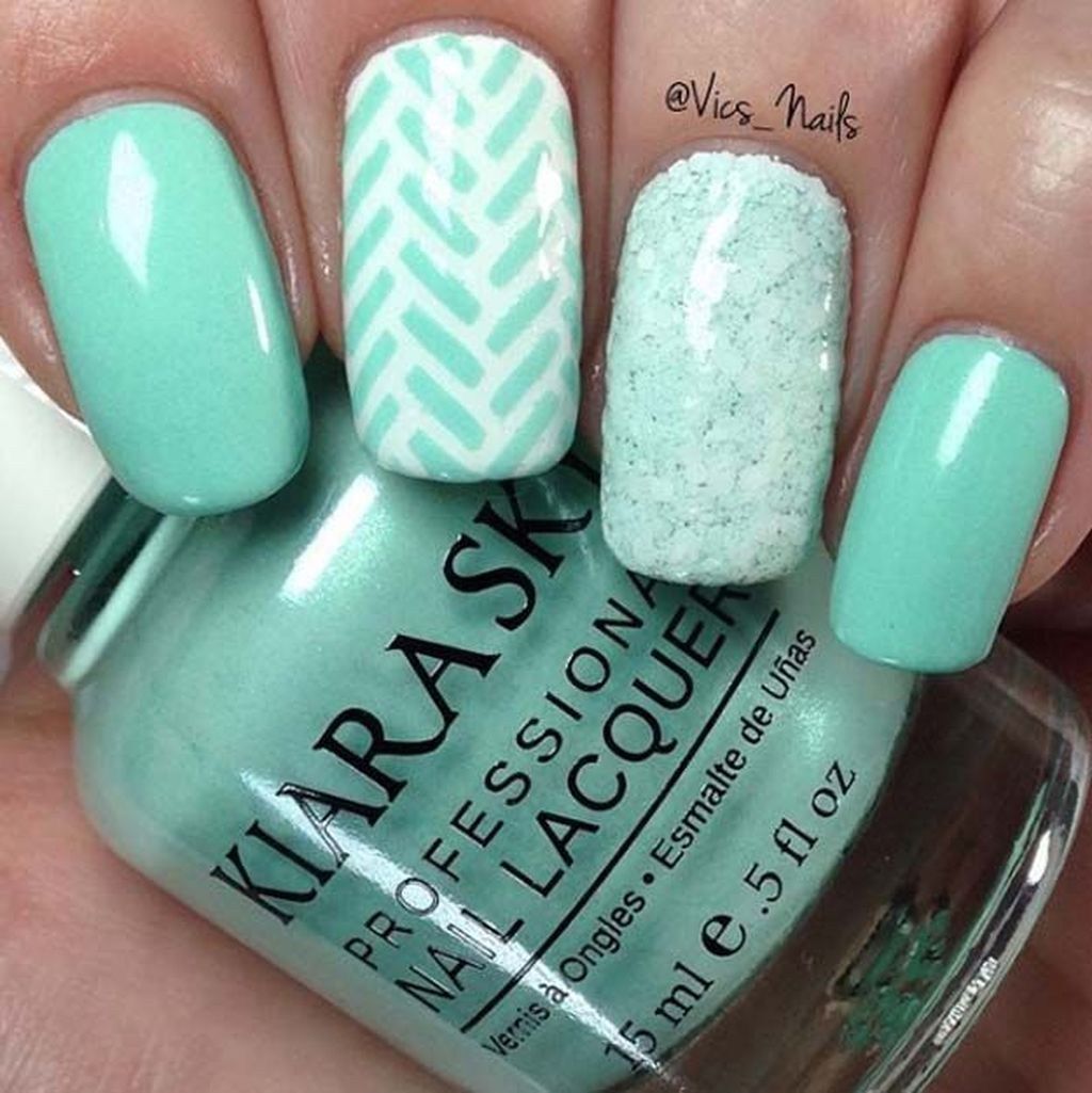 Trendy Mint Nail Designs For Summer38 Mint Nail Designs Summer Acrylic Nails Mint Nails