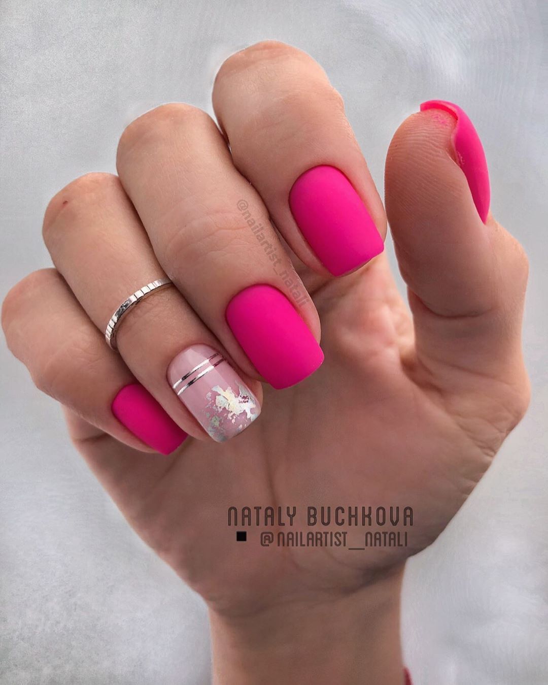 50 Pretty Matte Square Nail Art Designs In 2020 With Images Gelove Nehty Design Nehtu Nehty