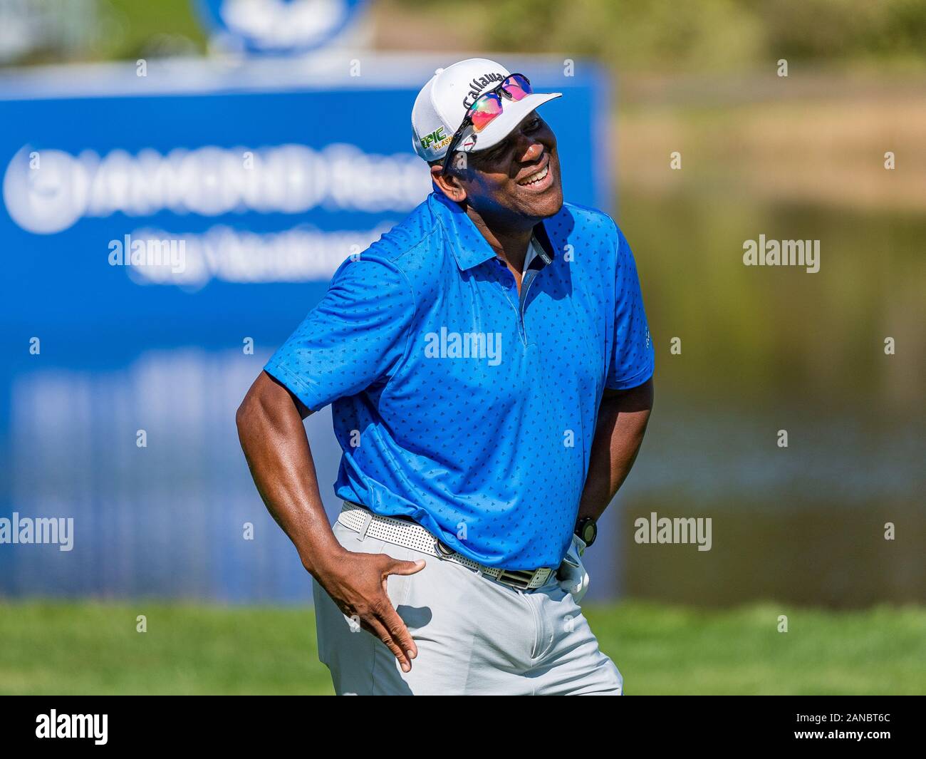Lake Buena Vista Fl Usa 16th Jan 2020 Former Mlb Player Joe Carter Reacts To His Shot Onto The 18th Green During 1st Round Of Diamond Resorts Tournament Of Champions Presented By