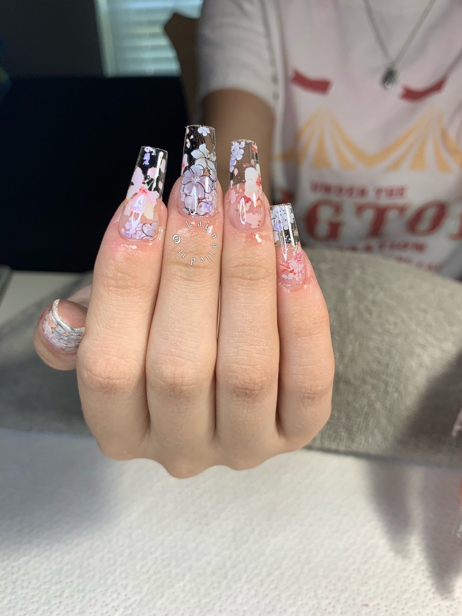 Kay On Twitter Clear Glitter Nails Mickey Nails Transparent Nails
